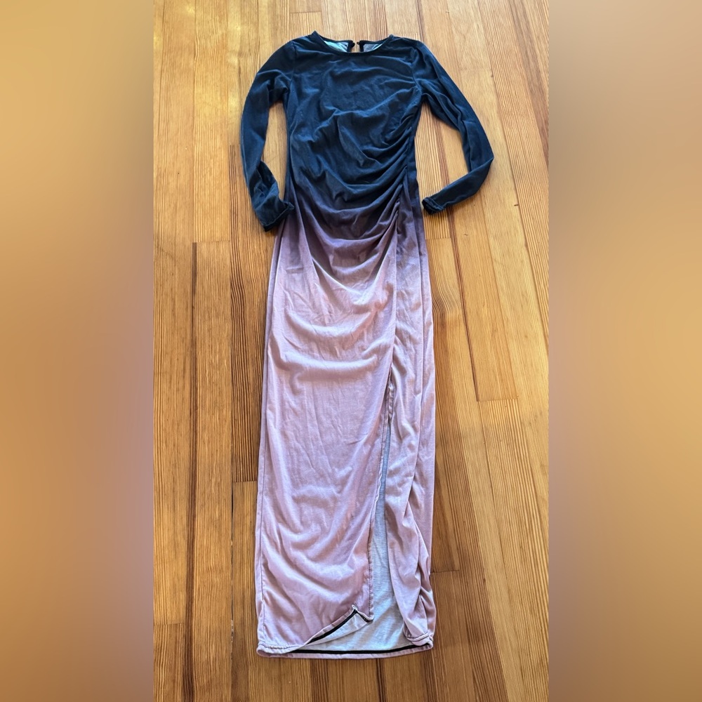 Floor length long sleeve dress